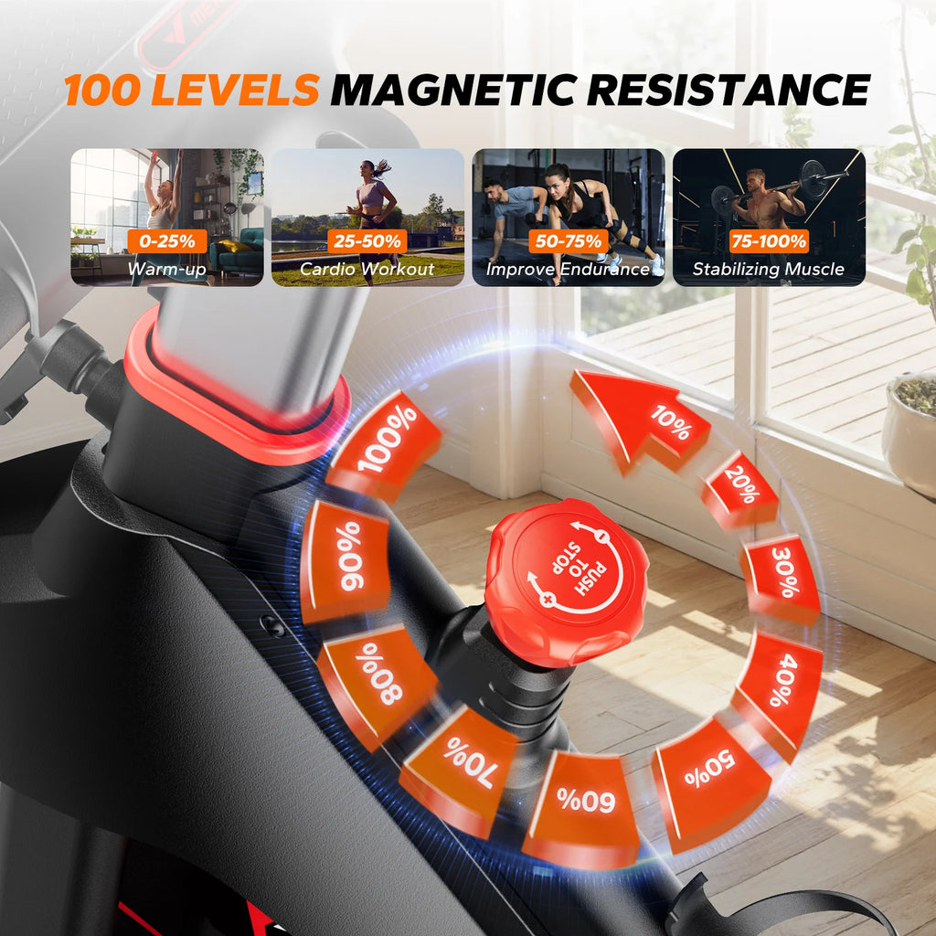 MERACH Exercise Bike S38 Indoor Cycling Magnetic Resistance Exclusive App 300lbs Capacity