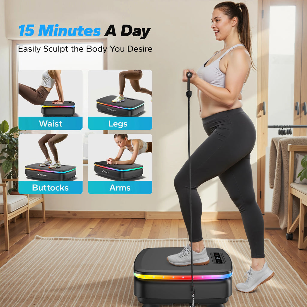 MERACH Vibration Plate Exercise Machine with Light
