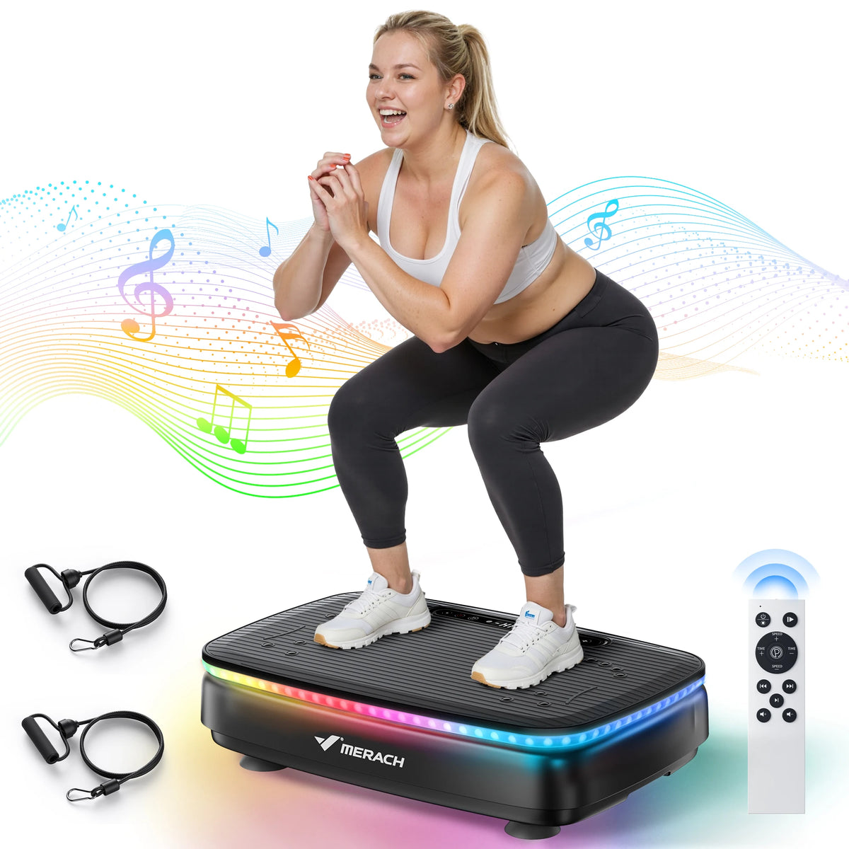 MERACH Vibration Plate Exercise Machine with Light
