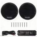 Herdio 3'' 160W 2PCS Marine Boat Waterproof Speakers Motorcycle Bluetooth Speaker Audio Stereo System For ATV UTV Outdoor Boat