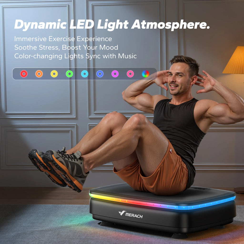 MERACH Vibration Plate Exercise Machine with Light