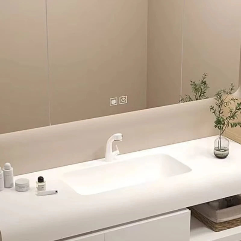 Modern Floating Bathroom Vanity Sink Cabinet with Storage & Mirror
