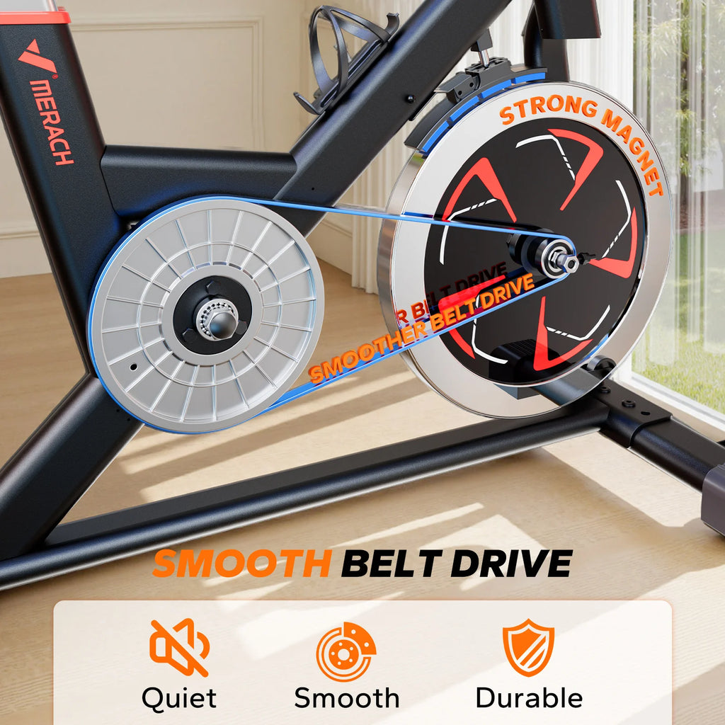 MERACH Exercise Bike S38 Indoor Cycling Magnetic Resistance Exclusive App 300lbs Capacity