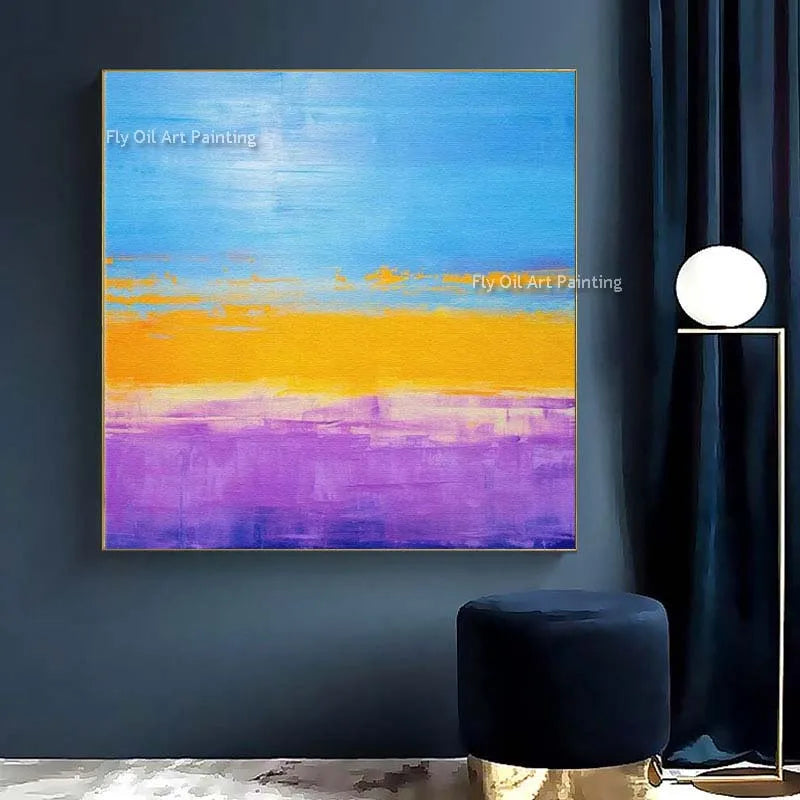 Mark Rothko Yellow Green Blue Purple Oil Painting On Canvas Handmade Expressionism Color Art Large Abstract Wall Art For Decor
