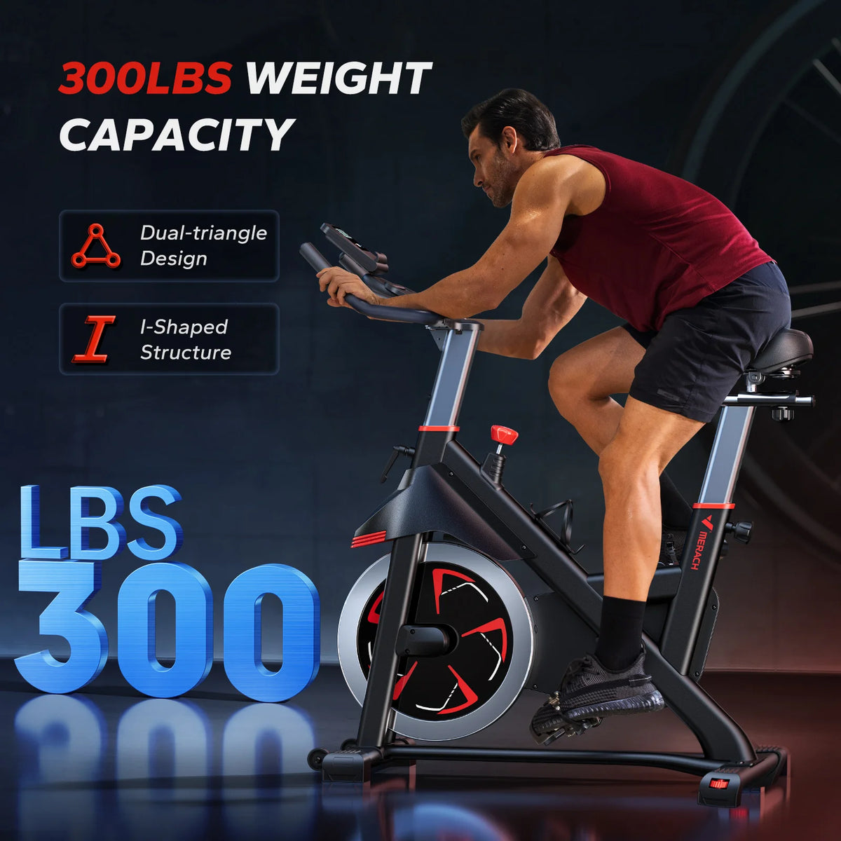 MERACH Exercise Bike S38 Indoor Cycling Magnetic Resistance Exclusive App 300lbs Capacity