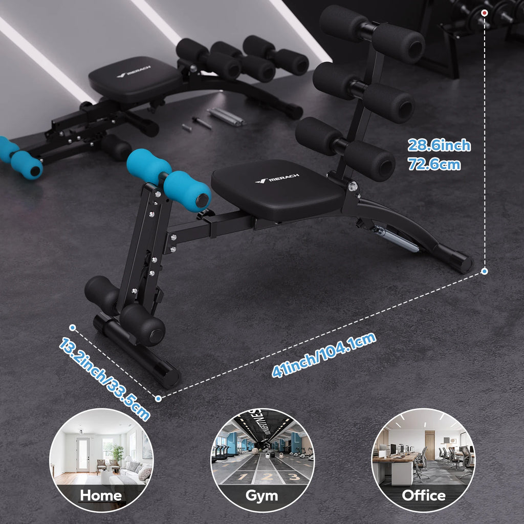 MERACH Ab Machine Multi-Functional Adjustable Ab Trainer Workout Bench