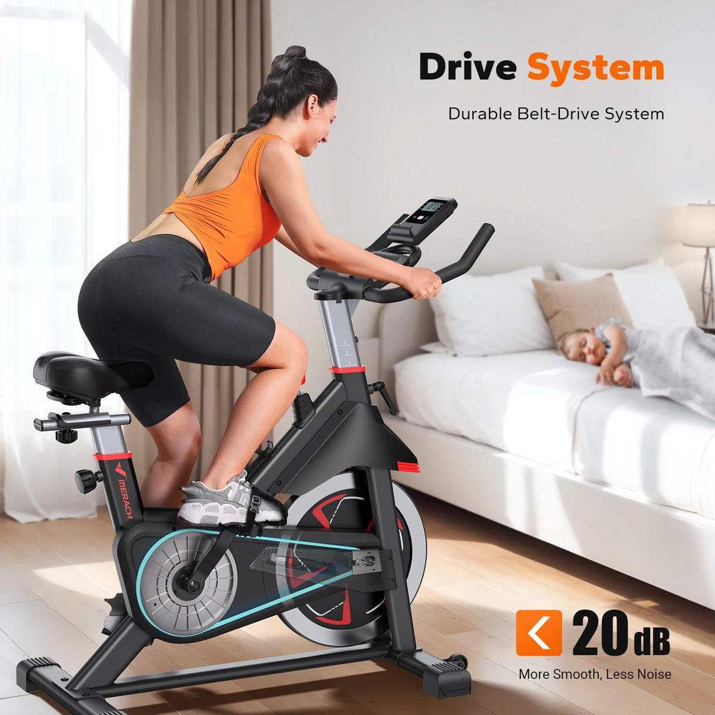 MERACH Exercise Bike S38 Indoor Cycling Magnetic Resistance Exclusive App 300lbs Capacity