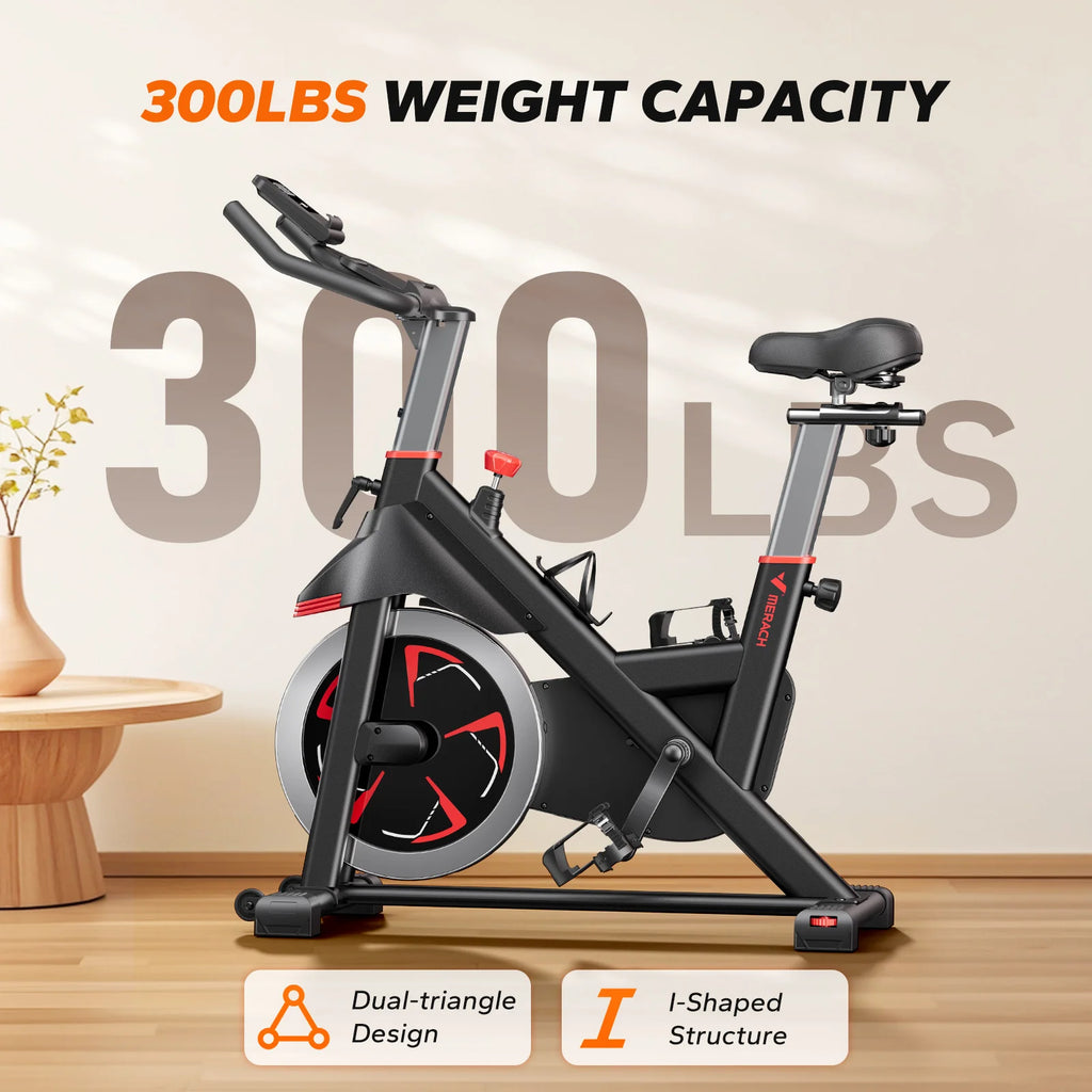 MERACH Exercise Bike S38 Indoor Cycling Magnetic Resistance Exclusive App 300lbs Capacity