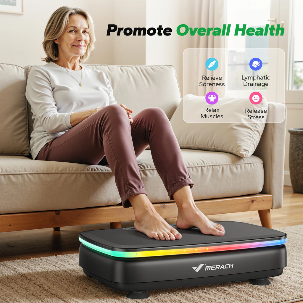 MERACH Vibration Plate Exercise Machine with Light
