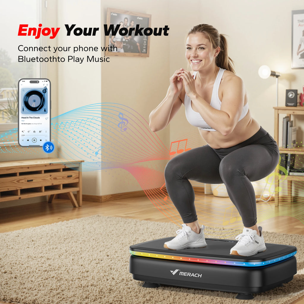 MERACH Vibration Plate Exercise Machine with Light