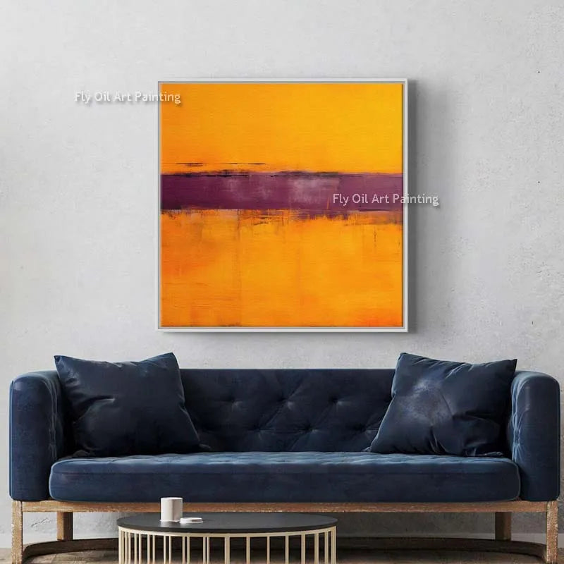 Mark Rothko Yellow Green Blue Purple Oil Painting On Canvas Handmade Expressionism Color Art Large Abstract Wall Art For Decor