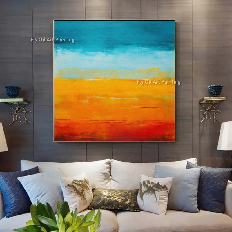 Mark Rothko Yellow Green Blue Purple Oil Painting On Canvas Handmade Expressionism Color Art Large Abstract Wall Art For Decor