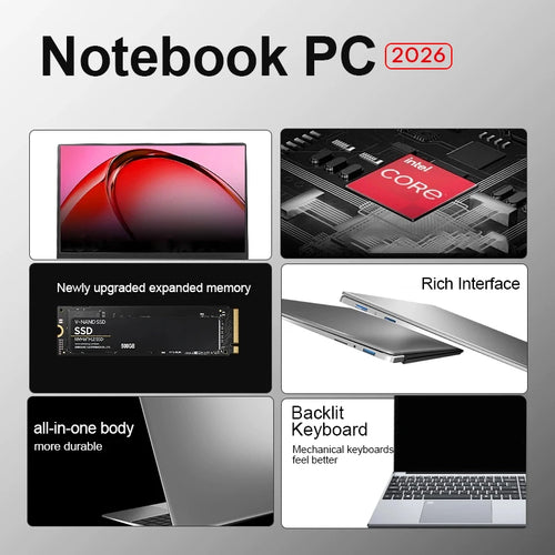 2026 Xiaman 15.6" Laptop Intel Core i9 10980HK Gamer Computer 16GB RAM 1TB SSD M.2 Windows 11 Backlit Keyboard 4K HD Notebook PC