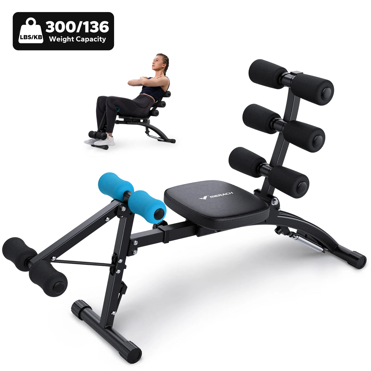 MERACH Ab Machine Multi-Functional Adjustable Ab Trainer Workout Bench
