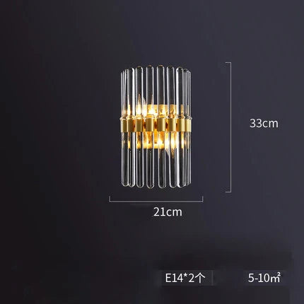 E14 LED Postmodern Chrome Crystal Gold Chandelier