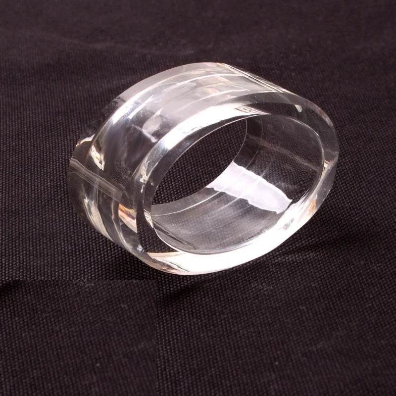 Transparent Crystal Napkin Ring, Table Set, Tableware Decoration, Mouth Ring, Hotel Model Room, 4Pcs