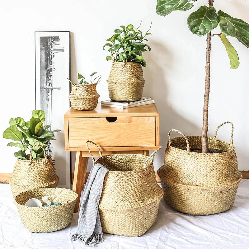 LuanQI Wicker Basket, Rattan Seagrass Storage Basket