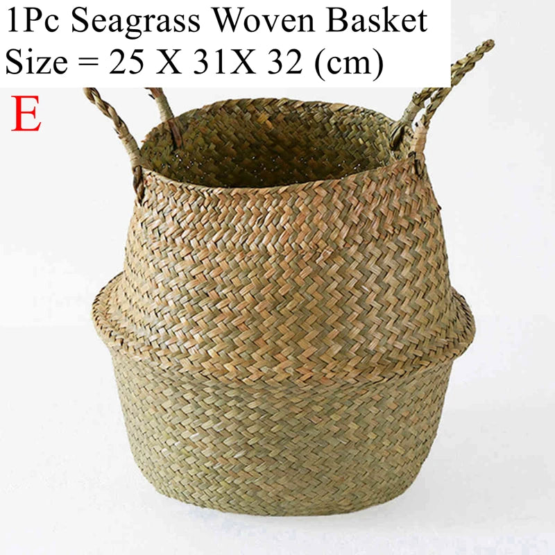 LuanQI Wicker Basket, Rattan Seagrass Storage Basket