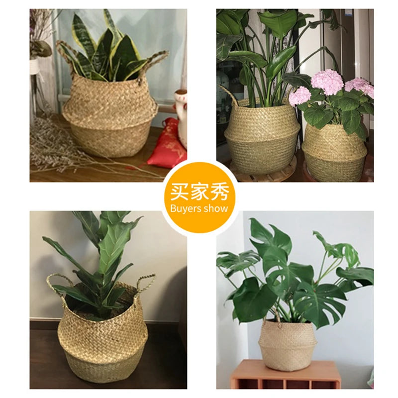 LuanQI Wicker Basket, Rattan Seagrass Storage Basket