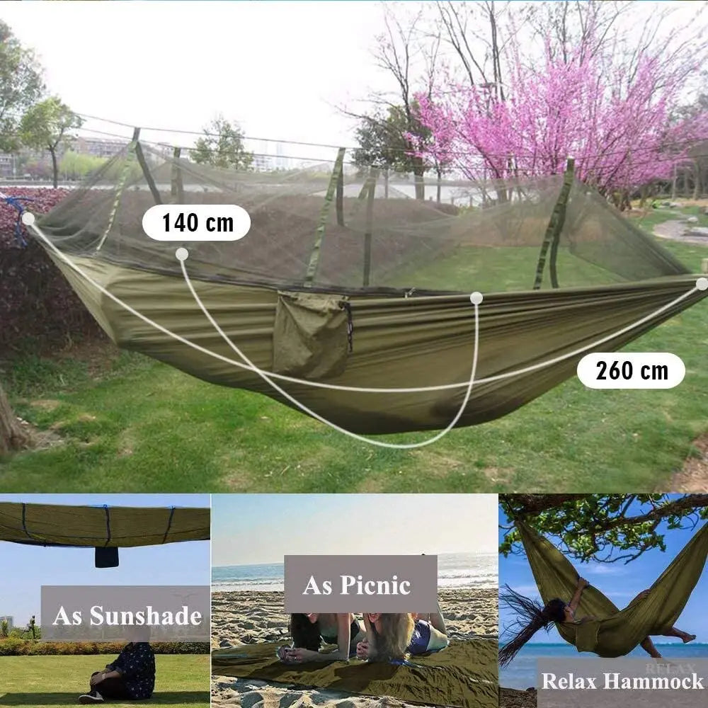 2 Person Parachute Fabric Hammock With Mosquito Net