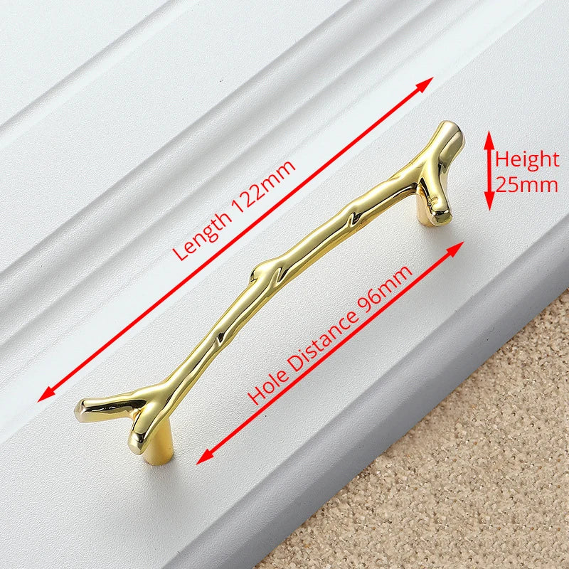 KAK 10pcs Tree Branch Furniture Handle, 96mm, 128mm, Black, Silver, Bronze Cabinet Pulls