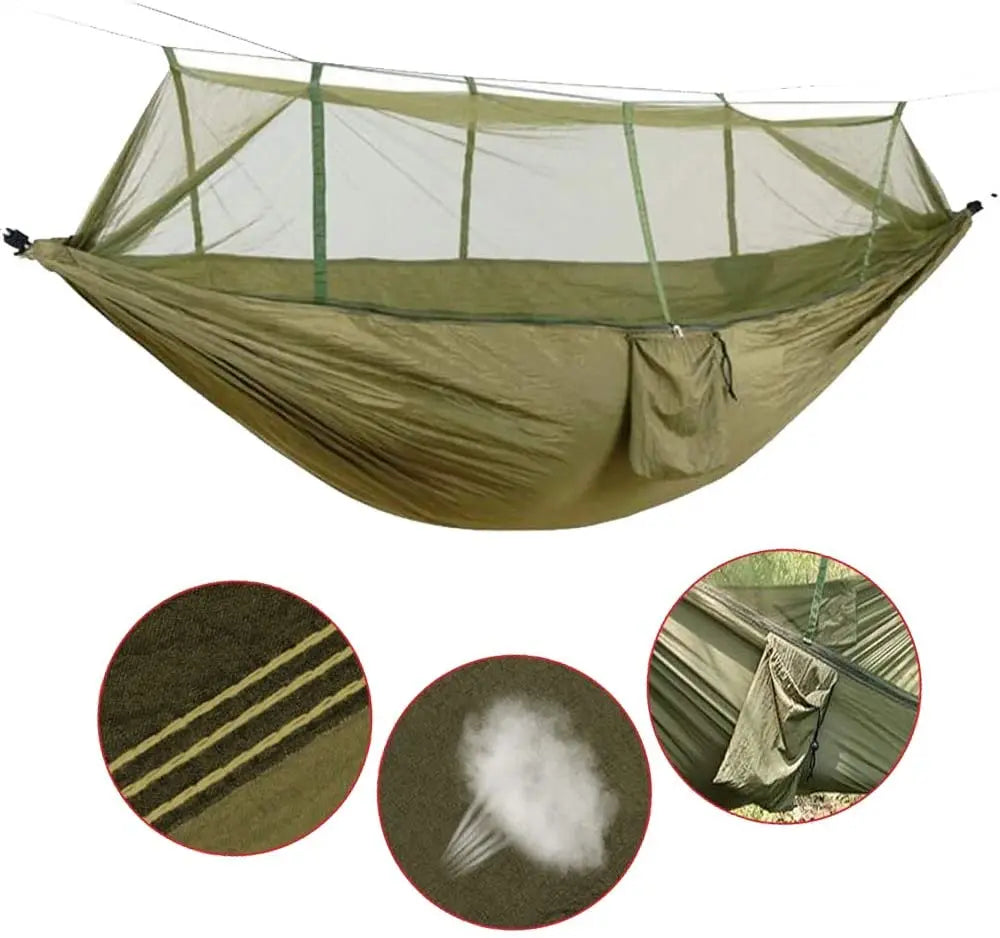 2 Person Parachute Fabric Hammock With Mosquito Net