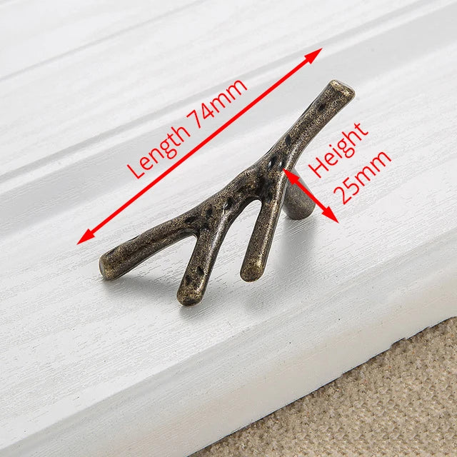 KAK 10pcs Tree Branch Furniture Handle, 96mm, 128mm, Black, Silver, Bronze Cabinet Pulls
