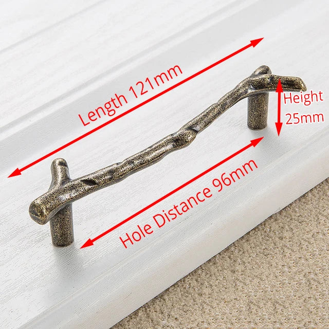 KAK 10pcs Tree Branch Furniture Handle, 96mm, 128mm, Black, Silver, Bronze Cabinet Pulls