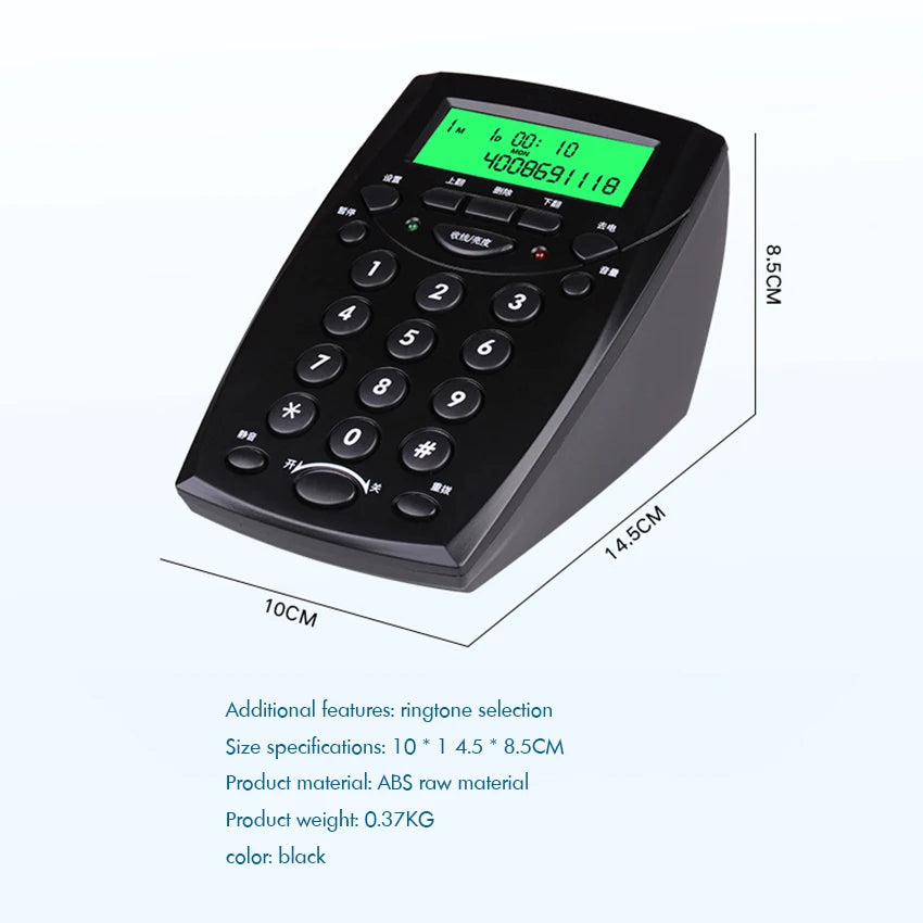 Call Center Dialpad Phone Corded Telephone with Monaural/Binaural Headset Noise Cancellation, Dialpad Headset Telephone, Black