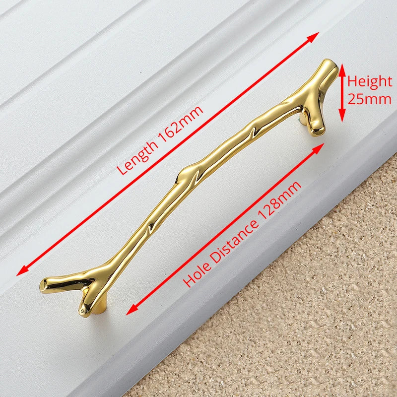 KAK 10pcs Tree Branch Furniture Handle, 96mm, 128mm, Black, Silver, Bronze Cabinet Pulls