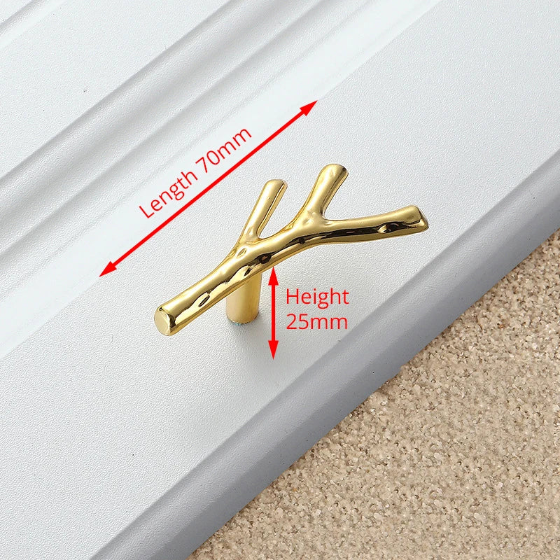 KAK 10pcs Tree Branch Furniture Handle, 96mm, 128mm, Black, Silver, Bronze Cabinet Pulls