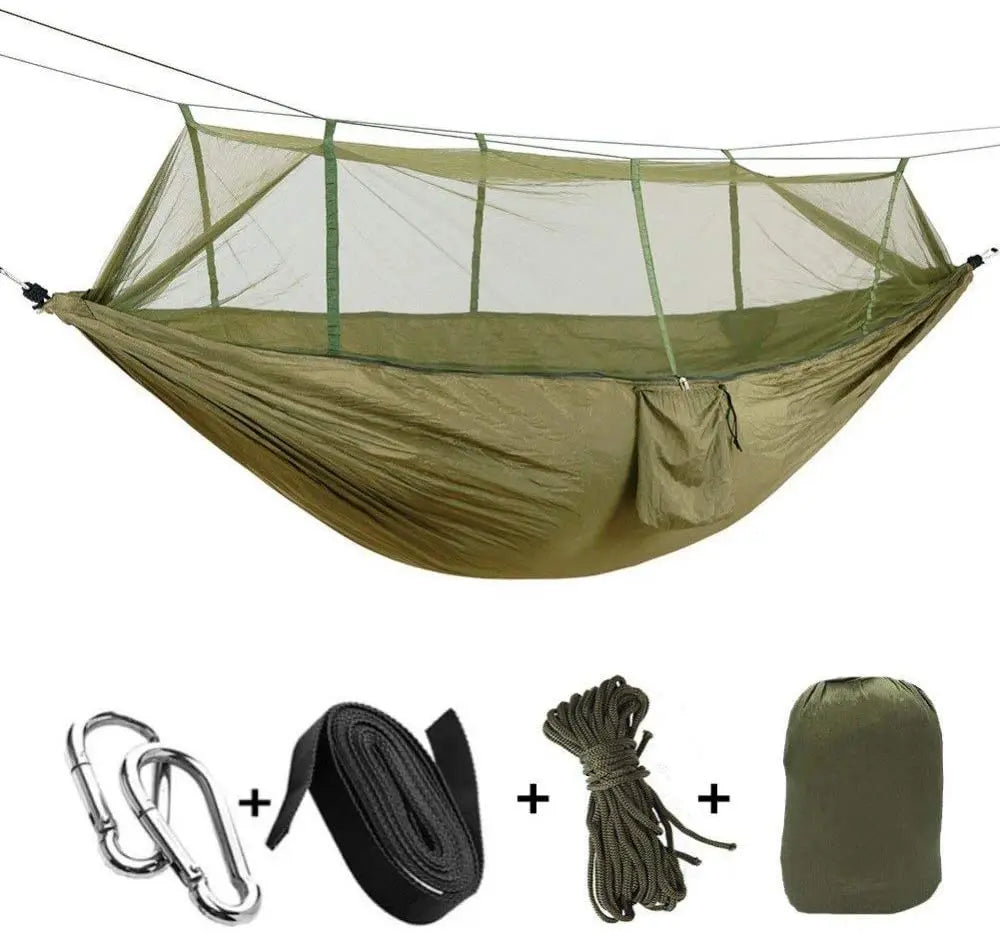 2 Person Parachute Fabric Hammock With Mosquito Net