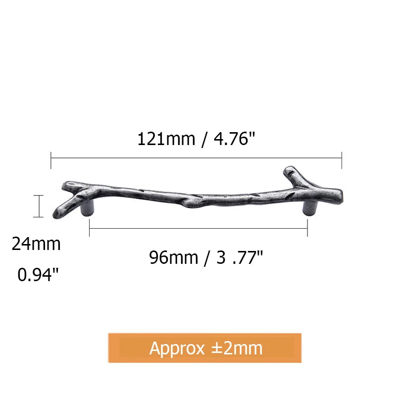 KAK 10pcs Tree Branch Furniture Handle, 96mm, 128mm, Black, Silver, Bronze Cabinet Pulls