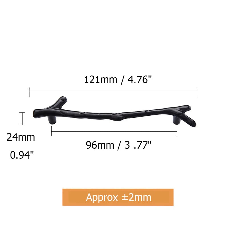 KAK 10pcs Tree Branch Furniture Handle, 96mm, 128mm, Black, Silver, Bronze Cabinet Pulls