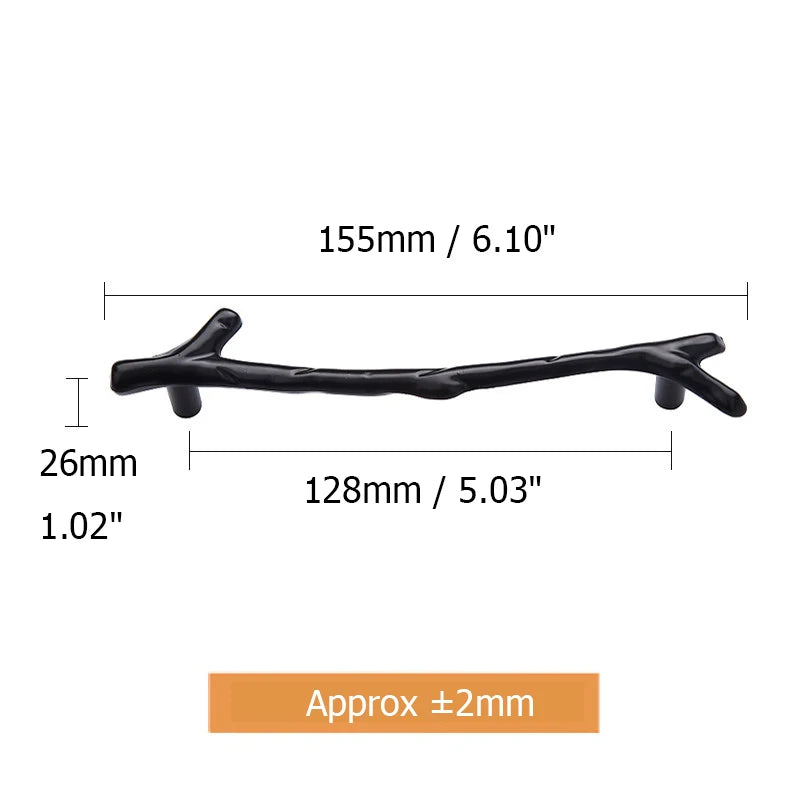 KAK 10pcs Tree Branch Furniture Handle, 96mm, 128mm, Black, Silver, Bronze Cabinet Pulls