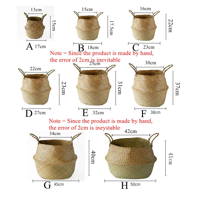 LuanQI Wicker Basket, Rattan Seagrass Storage Basket