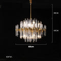 E14 LED Postmodern Chrome Crystal Gold Chandelier