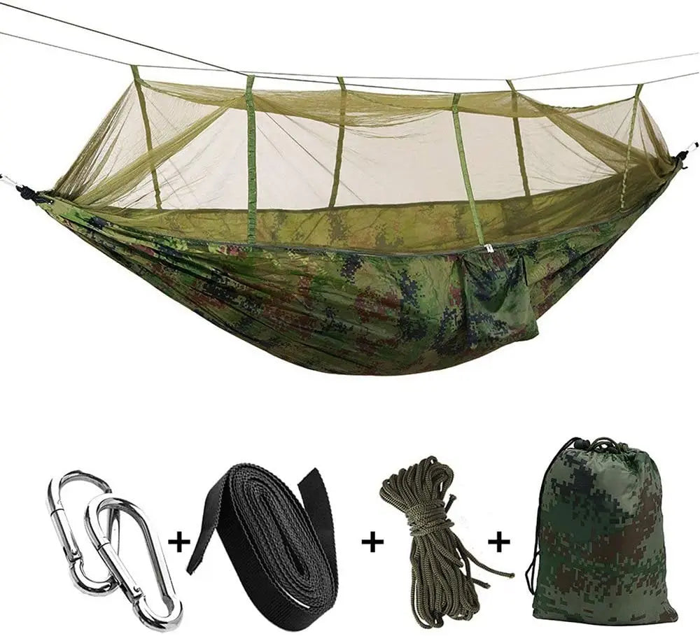 2 Person Parachute Fabric Hammock With Mosquito Net