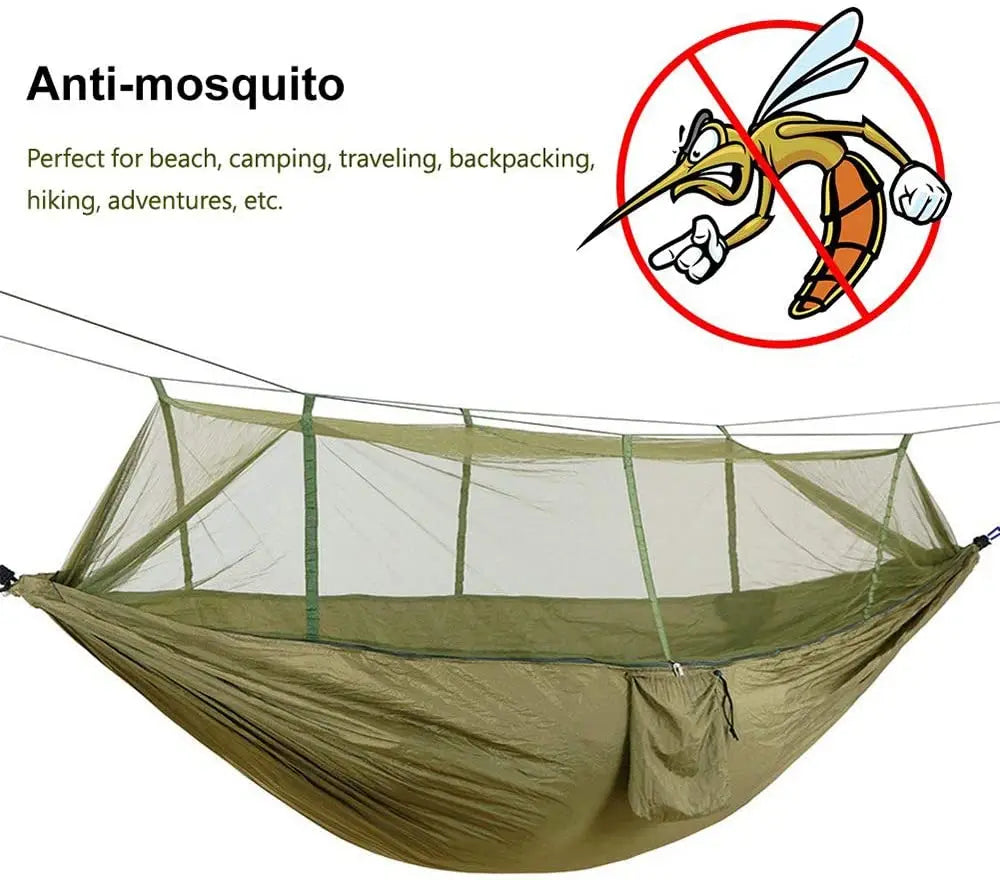 2 Person Parachute Fabric Hammock With Mosquito Net