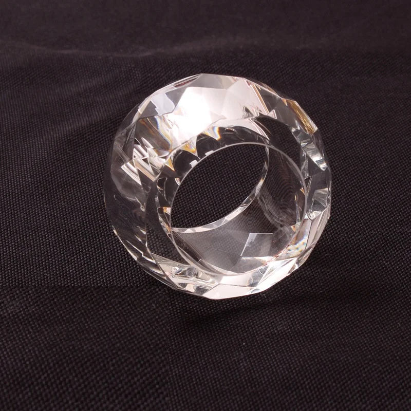 Transparent Crystal Napkin Ring, Table Set, Tableware Decoration, Mouth Ring, Hotel Model Room, 4Pcs