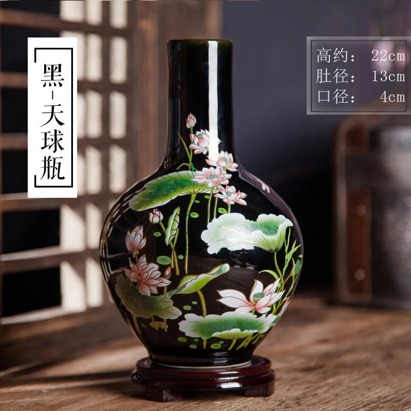 Jingdezhen Sharply Glaze Black Ceramic Vase