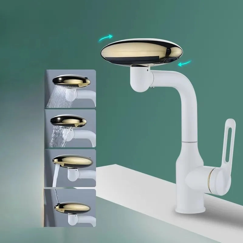 Stainless Steel Bathroom Faucet, Spaceship design 4 mode Drinking Fountain Waterfall