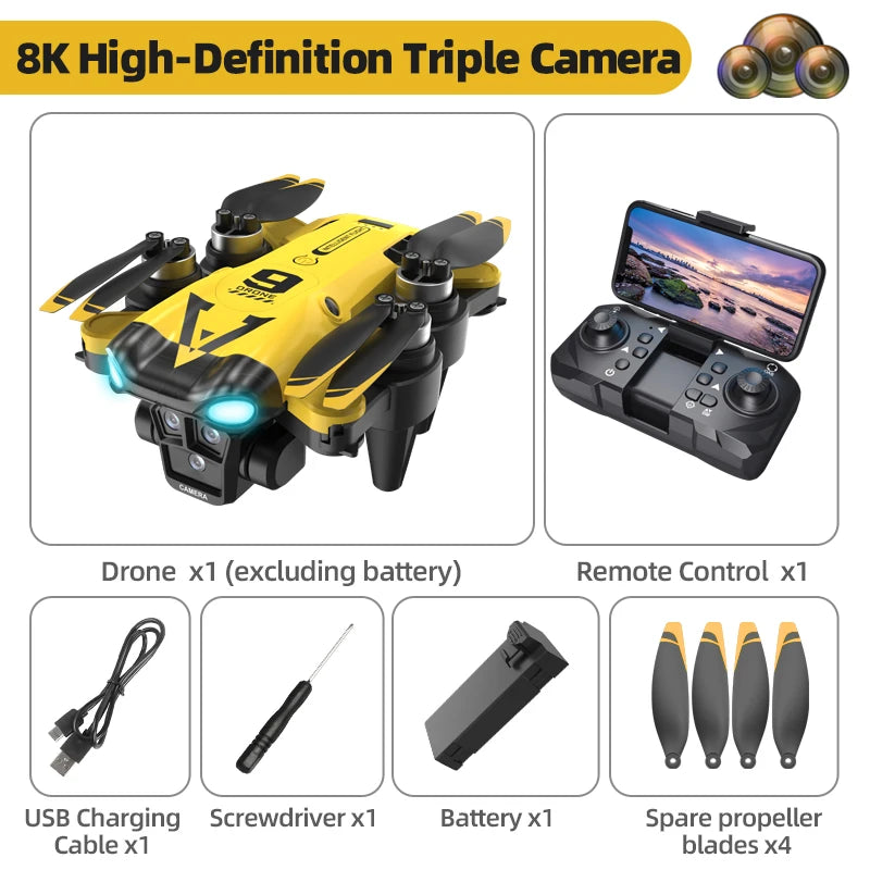 New B9 Pro RC Drone 4K 1080P Wide Angle Dual HD Camera Foldable Quadcopter WiFi FPV Altitude Hold，
