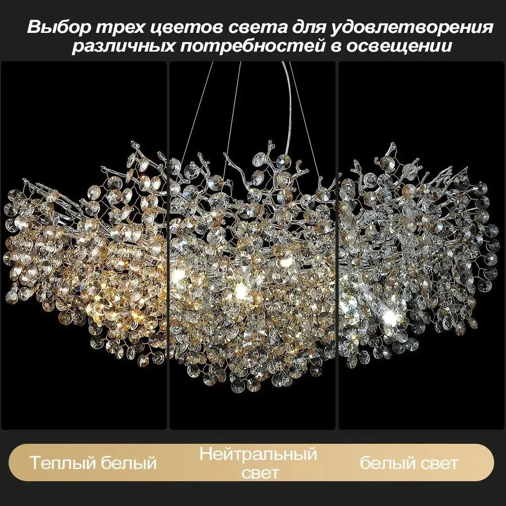 Chrome Crystal Branch Chandelier