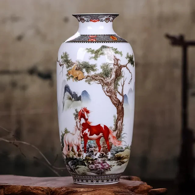 Ceramic Jingdezhen Vase, Chinese Traditional Flower Vases