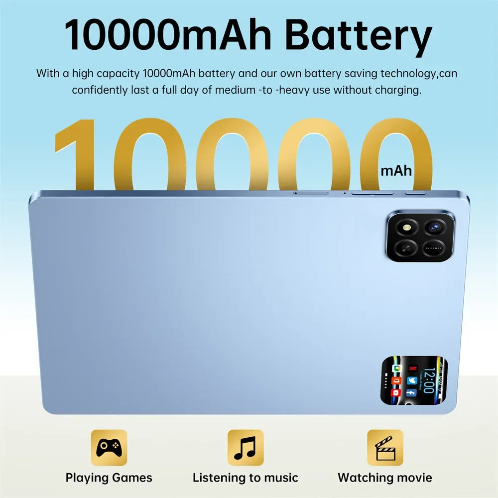 HOT Pad 7 Pro 22GB+2TB Global Version Original 5G Dual SIM Tablet Android 10000mAh Tablet PC 10.1" Upgraded Children's Kids Tab