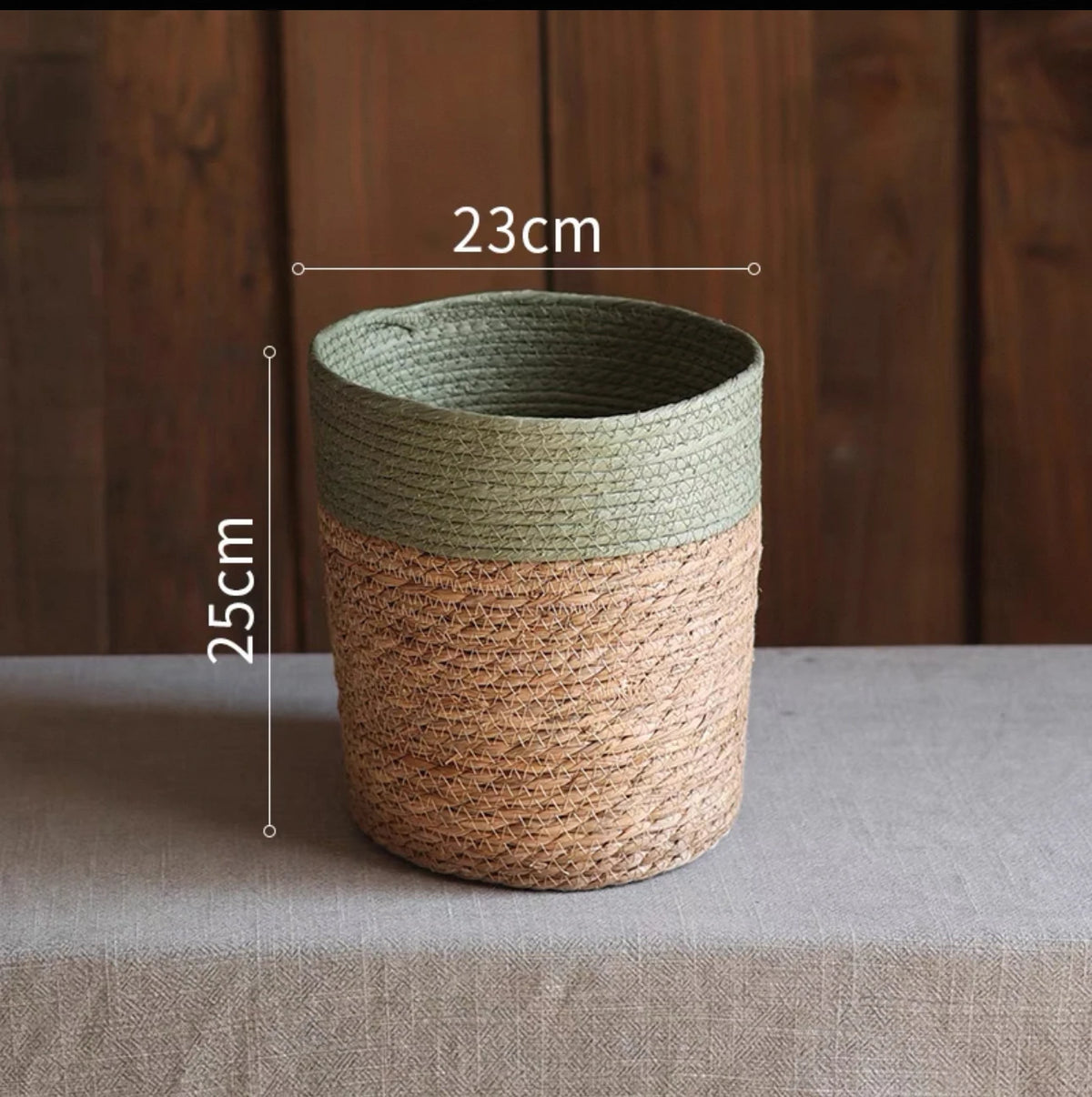 Natural Straw Storage Basket - Woven Planter Flower Pot