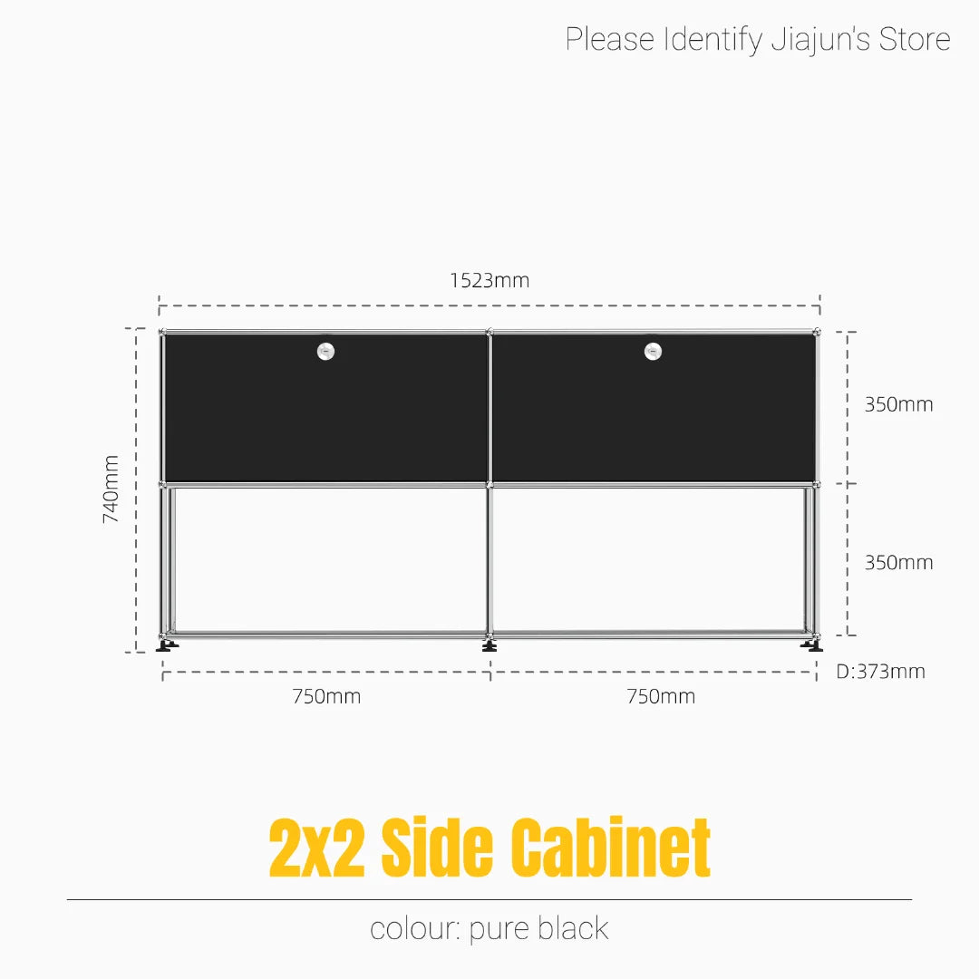 Hot-Seller | Minimalist Steel Storage Side Cabinet, Slim Profile Flip Door Unit