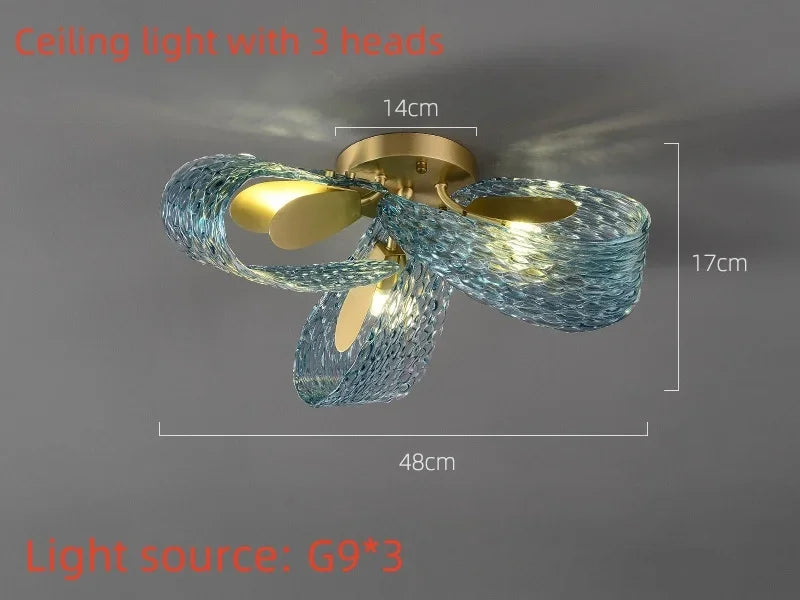 Designer luxury glass art LED chandelier