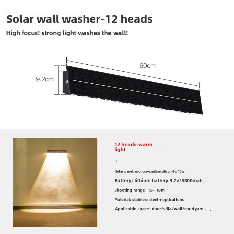 Outdoor Solar Wall Washing Lights For The Courtyard For The Gates And Pillars Of The Villa On The Corners And Corners Of The Wal